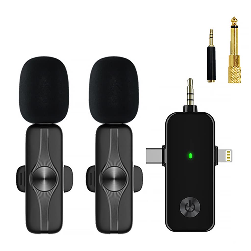 ZORBES Wireless Lavalier Lapel Microphone for Interview Live Stream ASMR Recording Noise Reduction, 3 in 1 Wireless Lavalier Lapel Microphone for iPhone, Android, Camera, Computer Use ZORBES Wireless Lavalier Lapel Microphone for Interview Live Stream ASMR Recording Noise Reduction, 3 in 1 Wireless Lavalier Lapel Microphone for iPhone, Android, Camera, Computer Use